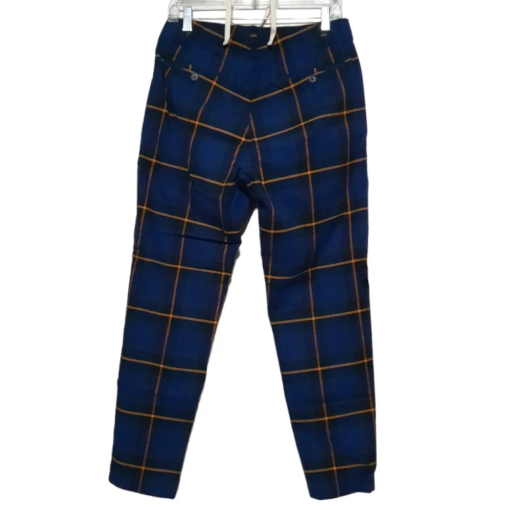 BONOBOS Plaid Golf Pants Trouser Straight Slim Leg Blue Green Yellow Men 30 X 26 - Picture 5 of 13